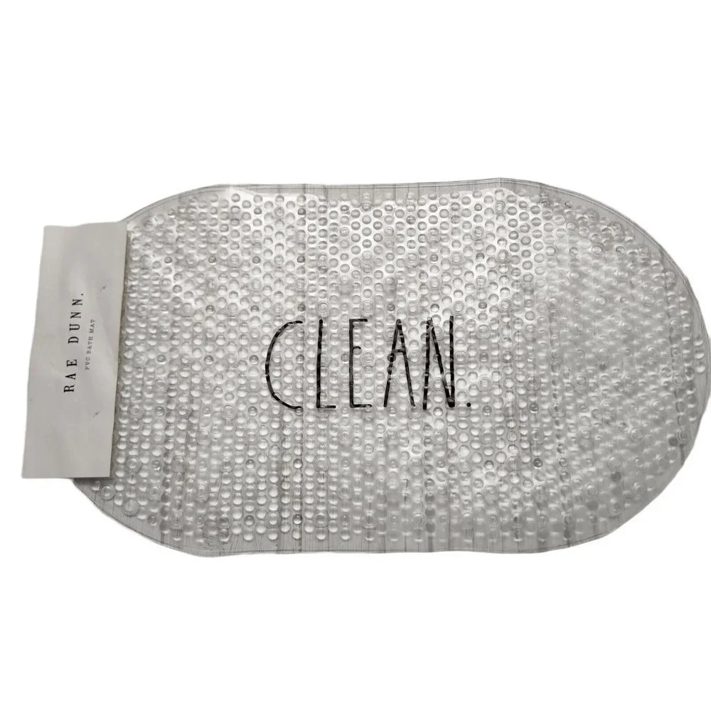 Rae Dunn 20x14 CLEAN Slip Resistant Bath Tub Shower Mat